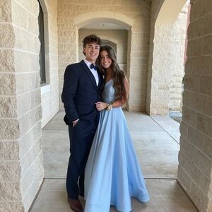 Sherri Hill Light Blue Prom Dress